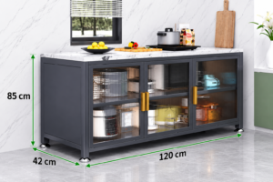 Slate Kitchen Storage Cabinet – Floor Standing Multi-Layer Cabinet - Image 4