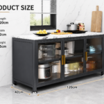 Slate Kitchen Storage Cabinet – Floor Standing Multi-Layer Cabinet