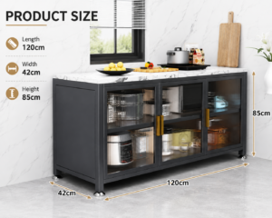 Slate Kitchen Storage Cabinet – Floor Standing Multi-Layer Cabinet