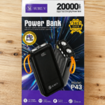 SURE|V P43 20,000mAh Power Bank – 22.5W Fast Charging with built in cables