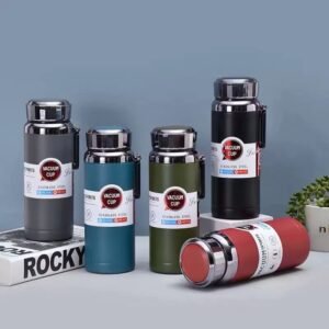Double Stainless Steel Vacuum Insulated Hot & Cold Flask With Handle, Matte Mix Color - Image 5