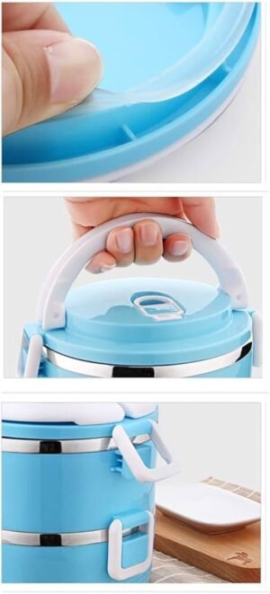 Stackable stainless steel insulated thermal lunch box - Image 3