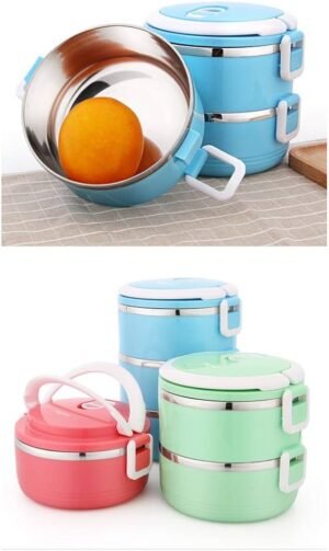 Stackable stainless steel insulated thermal lunch box - Image 2