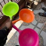 Quality plastic Tupperware colander strainer