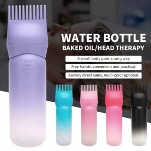 Clear root comb hair oil applicator bottle - Image 3