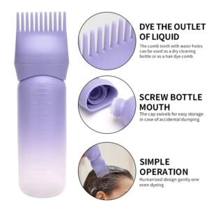 Clear root comb hair oil applicator bottle - Image 2