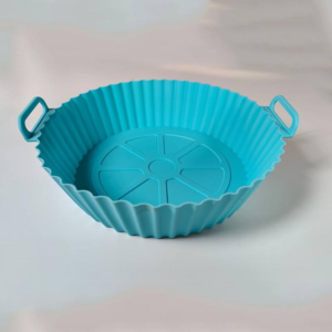 12psc Round reusable silicone air fryer pots with side handles - Image 3