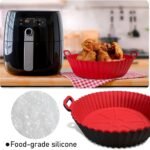 12psc Round reusable silicone air fryer pots with side handles