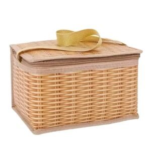 Portable Rattan insulated picnic bag - Image 2