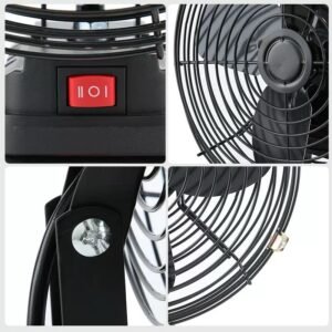 8-inch portable rechargeable metal desk fan powered by a removable lithium-ion 2 batteries - Image 2