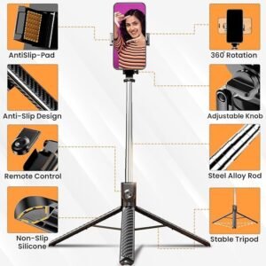 R7-L Selfie Stick Tripod, a 1.7-meter extendable wireless tripod stand - Image 3