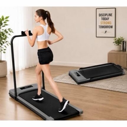 Generic Foldable Walking Pad Treadmill with a foldable handle and an integrated display shelf